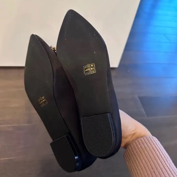 Embellished Black Satin Flat - Picture 3 of 4